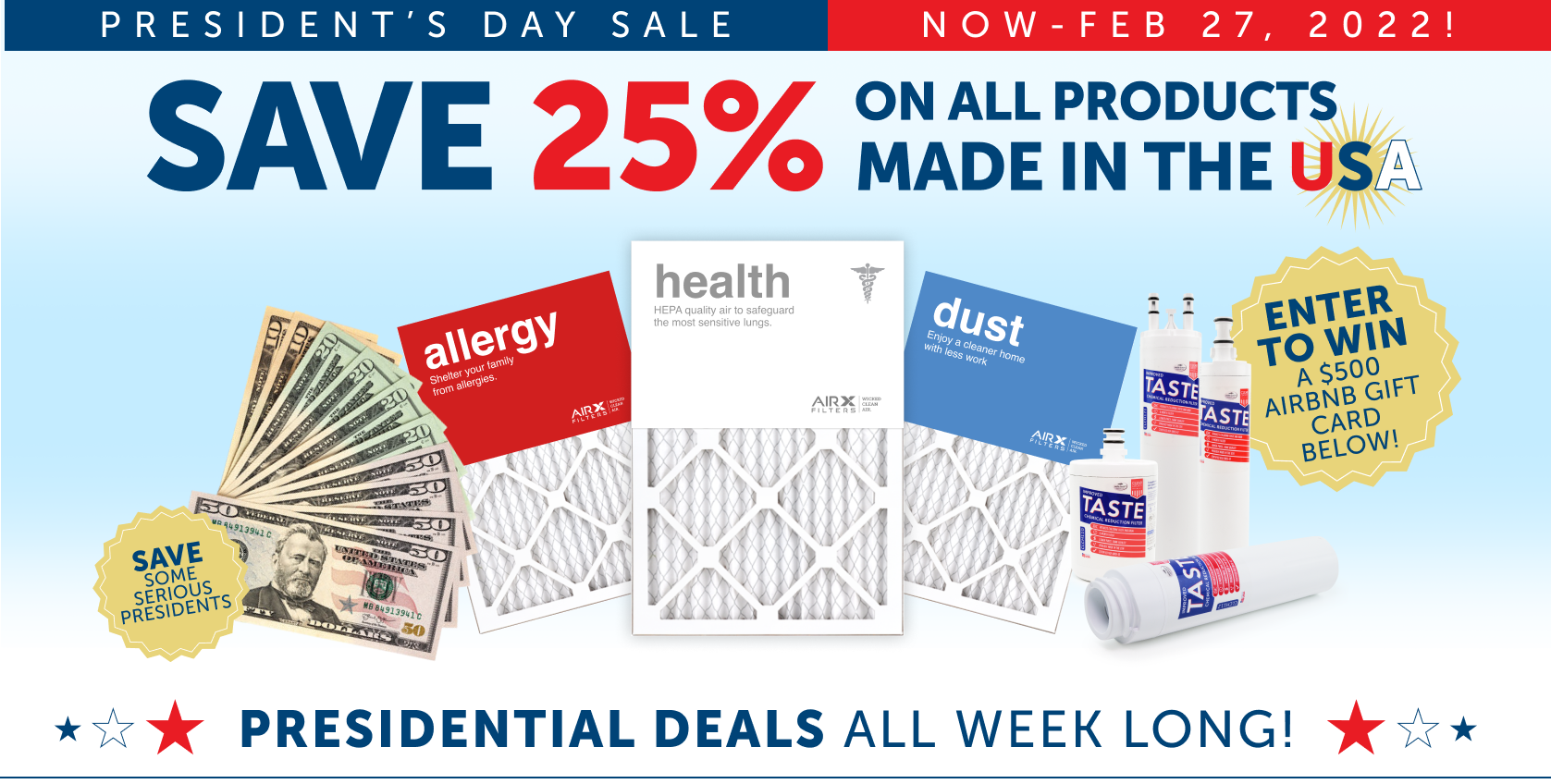 Save 25% on all products made in the USA